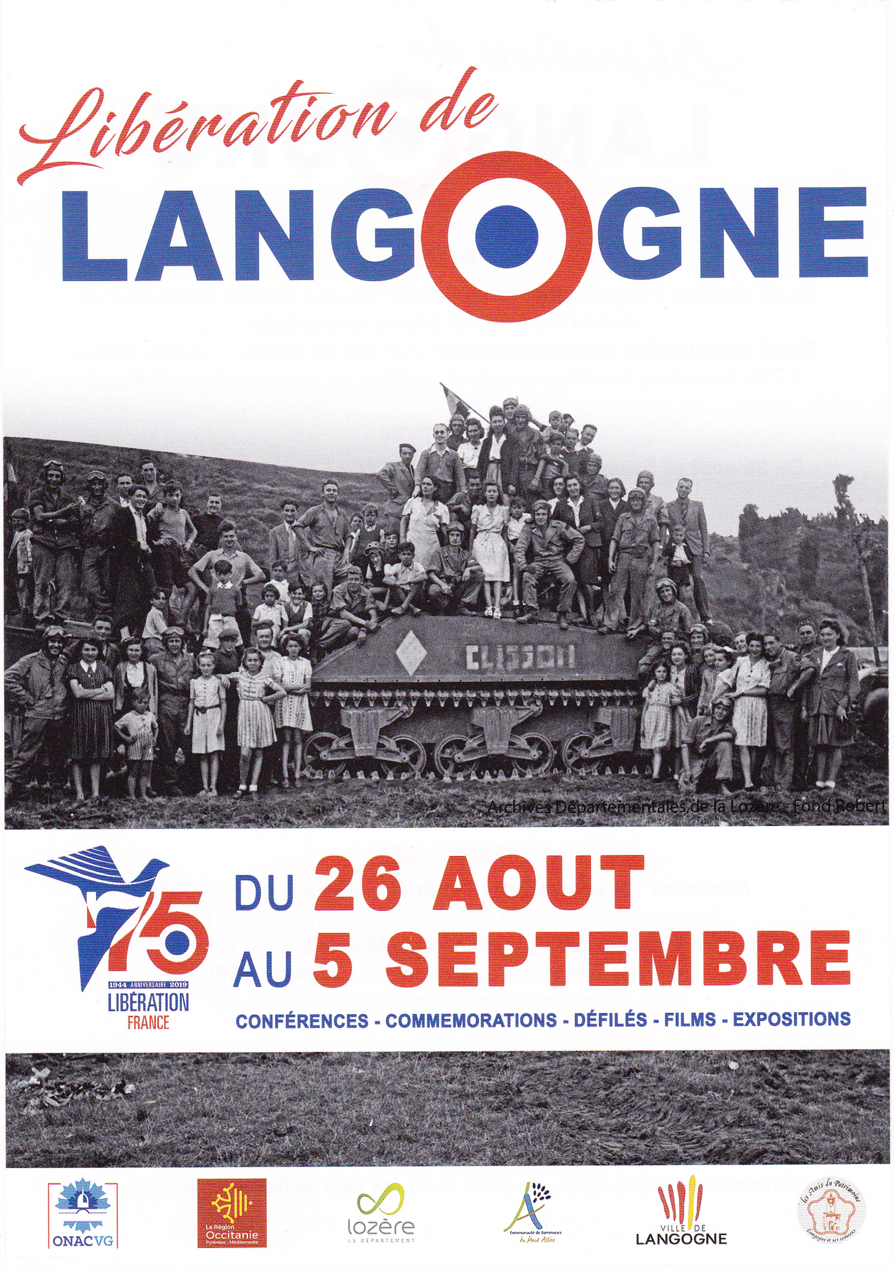 Flyer de la commémoration du 75e anniversaire de la Libération de Langogne